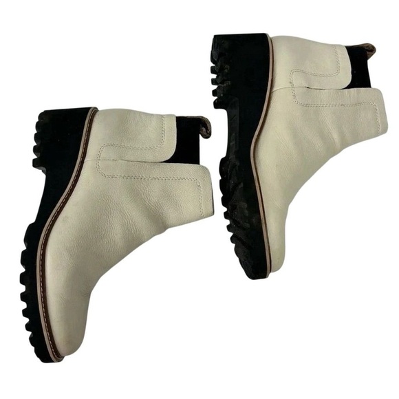 Dolce Vita ivory leather Huey H2O boots. Waterproof w/ lug heels. Sz 10 - Picture 9 of 16